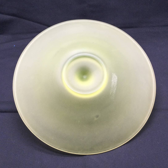Vintage Frosted Vaseline Uranium Glass Serving plate with Middle handle - Picture 8 of 8